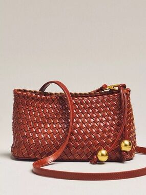 Anthropologie Woven Mini Sling Crossbody Bag